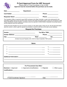 P-Card Approval Form for HEF Account