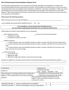SFA Commencement Accommodations Request Form