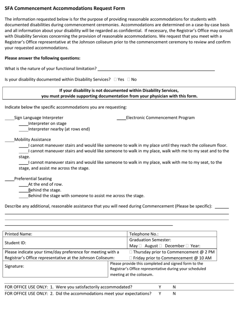 sfa-commencement-accommodations-request-form