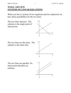 WEEK 2 REVIEW SYSTEMS OF LINEAR EQUATIONS