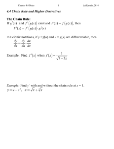 ( ) ( ) 4.4 Chain Rule and Higher Derivatives