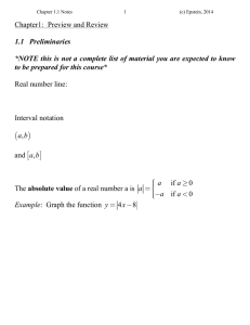 Chapter1:   Preview and Review  1.1 Preliminaries