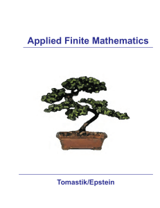 Applied Finite Mathematics Tomastik/Epstein