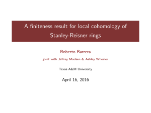 A finiteness result for local cohomology of Stanley-Reisner rings Roberto Barrera