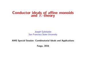 Conductor ideals of affine monoids and K-theory Joseph Gubeladze San Francisco State University