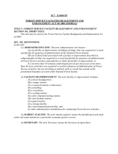 26.7 – Exhibit 02 FOREST SERVICE FACILITIES REALIGNMENT AND