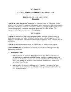 26.7 - Exhibit 20 PURCHASE AND SALE AGREEMENT FOR DIRECT SALE