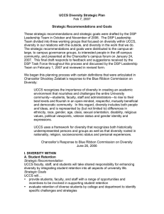 UCCS Diversity Strategic Plan Strategic Recommendations and Goals Feb 7, 2007