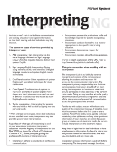 Interpreting INTERPRETING PEPNet Tipsheet