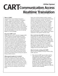 CART Communication Access Realtime Translation PEPNet Tipsheet