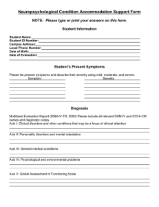 Neuropsychological Condition Accommodation Support Form  Student Information