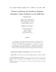 Positive Solutions for Nonlinear Singular