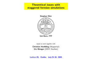 Theoretical issues with staggered fermion simulations Stephan D¨ urr