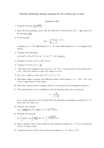 MA1S11 (Dotsenko) Sample questions for the calculus part of 1S11