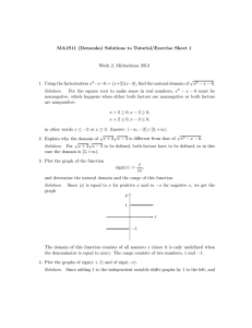 MA1S11 (Dotsenko) Solutions to Tutorial/Exercise Sheet 1 Week 2, Michaelmas 2013 √