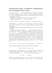 Orthonormal bases, orthogonal complements, and orthogonal direct sums