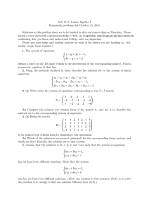 MA 1111: Linear Algebra I Homework problems due October 15, 2015