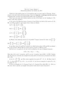 MA 1111: Linear Algebra I Homework problems due October 22, 2015