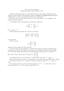 MA 1111: Linear Algebra I Homework problems due November 5, 2015