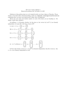 MA 1111: Linear Algebra I Homework problems due November 19, 2015