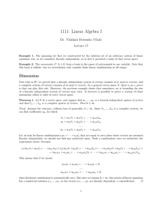 1111: Linear Algebra I Dr. Vladimir Dotsenko (Vlad) Lecture 17