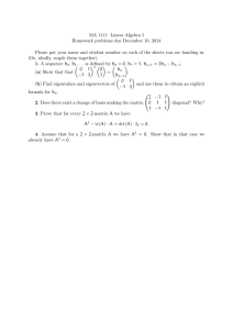 MA 1111: Linear Algebra I Homework problems due December 10, 2014