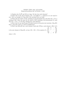 MA2215: Fields, rings, and modules √ 1. Explain why Z[