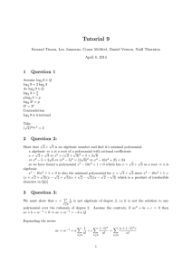 Tutorial 9 1 Question 1