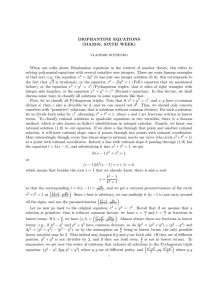 DIOPHANTINE EQUATIONS (MA2316, SIXTH WEEK)