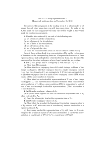 MA3413: Group representations I Homework problems due on November 15, 2012