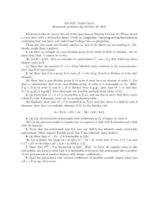 MA 3419: Galois theory Homework problems due October 20, 2015