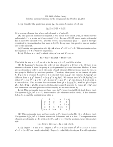 MA 3419: Galois theory 1. (a) Consider the quaternion group Q