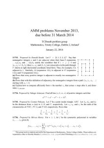 AMM problems November 2013, due before 31 March 2014 TCDmath problem group
