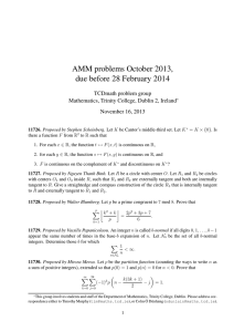 AMM problems October 2013, due before 28 February 2014 TCDmath problem group