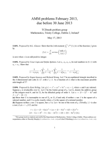 AMM problems February 2013, due before 30 June 2013 TCDmath problem group