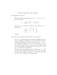 Problem set 23/10/2012. Masha Vlasenko • Solving linear reccurences.