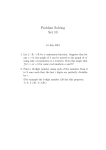 Problem Solving Set 10