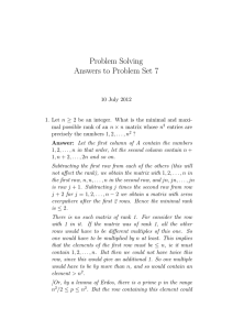 Problem Solving Answers to Problem Set 7