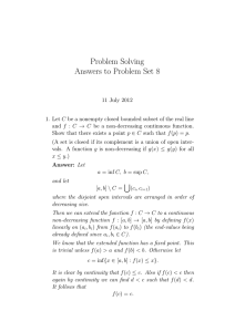 Problem Solving Answers to Problem Set 8