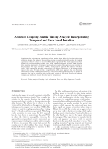 Accurate Coupling-centric Timing Analysis Incorporating Temporal and Functional Isolation RAVISHANKAR ARUNACHALAM