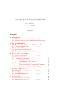 Exploiting Format String Vulnerabilities Contents scut / team teso September 1, 2001