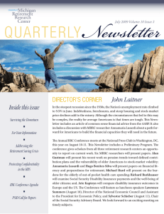 Newsletter QUarterly Inside this issue Director’s corner