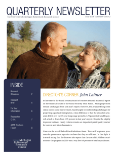 NEWSLETTER QUARTERLY INSIDE DIRECTOR’S CORNER