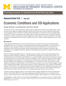 Economic Conditions and SSI Applications Research Brief 318   |