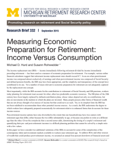 Measuring Economic Preparation for Retirement: Income Versus Consumption