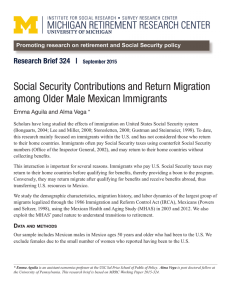 Social Security Contributions and Return Migration among Older Male Mexican Immigrants