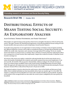 Distributional Effects of Means Testing Social Security: An Exploratory Analysis