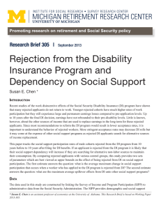 Rejection from the Disability Insurance Program and Dependency on Social Support