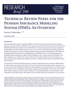 Technical Review Panel for the Pension Insurance Modeling System (PIMS): An Overview