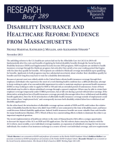 Disability Insurance and Healthcare Reform: Evidence from Massachusetts